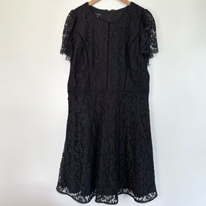 Talbots Black Lace Short-Sleeve Dress